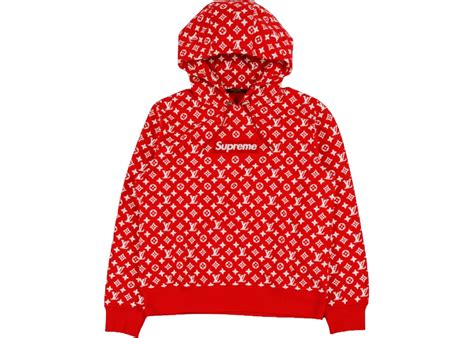 supreme x louis vuitton box logo hooded sweatshirt red|louis vuitton supreme jumper.